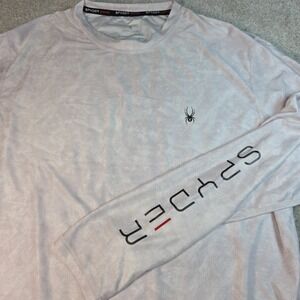Spyder Swim Pullover T-Shirt Mens Size Medium Gray Rash Guard UPF 50+ Activewear